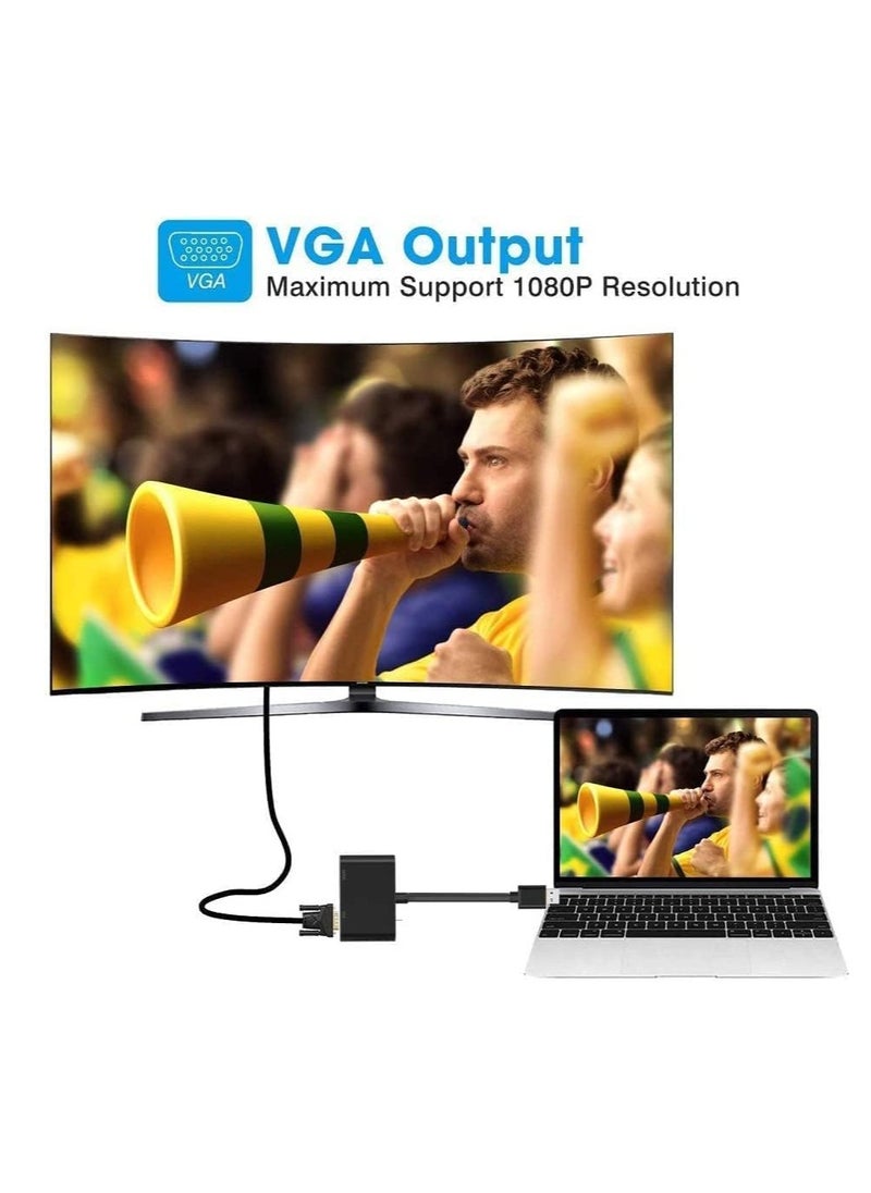 USB 3.0 to HDMI VGA Adapter,USB to 3.5mm Audio ,USB to VGA HDMI Adapter Converter Supports HDMI VGA Sync Output 1080p Compatible with Windows 7/8/8.1/10 Monitor Display Video Adapter Converter