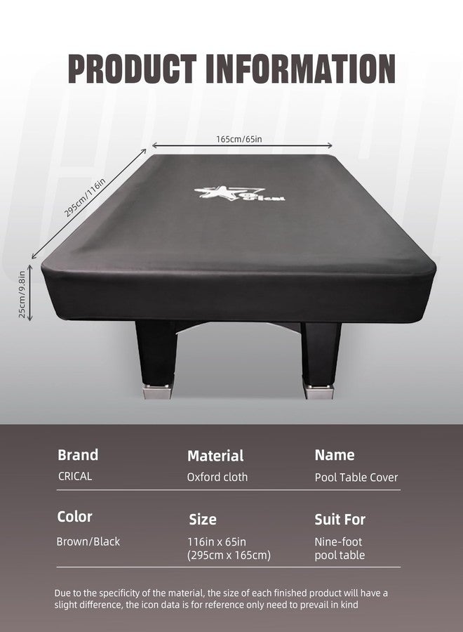 CRICAL 9-Foot Pool Table Cover – Premium Oxford Fabric Billiard Table Cover for Protection Against Dust, Dirt, and Sun – Tear-Resistant, Easy to Clean, and Compact Storage for Pool Table - Image 3