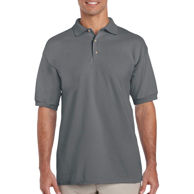 Gildan Mens Ultra Cotton Pique Polo Shirt (M) (Dark Heather) - Image 2