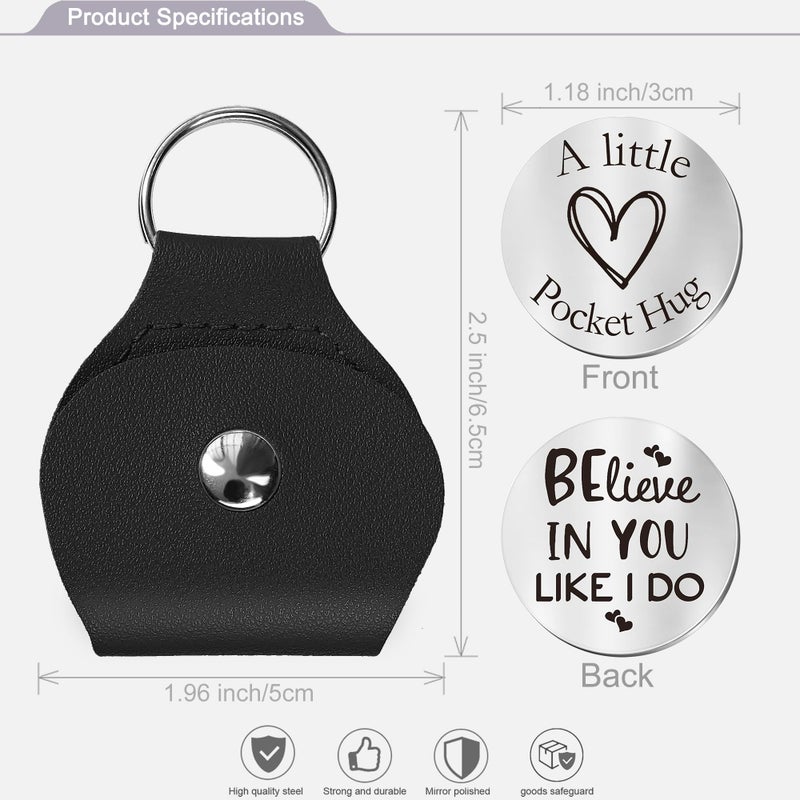 CINDYHE Pocket Hug Token keychain Gifts for Men Women Him Her Dad Mom Son Daughter Brothers Sisters Teacher Boy Girl Friends (Believe in you like i do) - Image 2