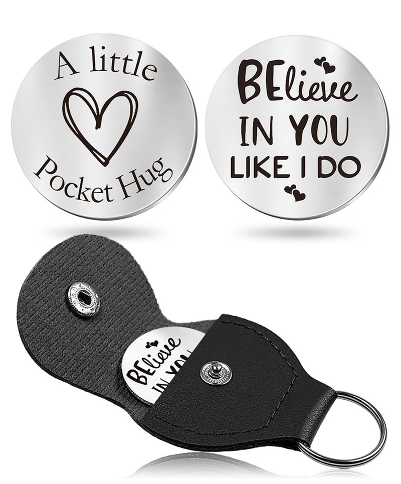 CINDYHE Pocket Hug Token keychain Gifts for Men Women Him Her Dad Mom Son Daughter Brothers Sisters Teacher Boy Girl Friends (Believe in you like i do) - Image 1