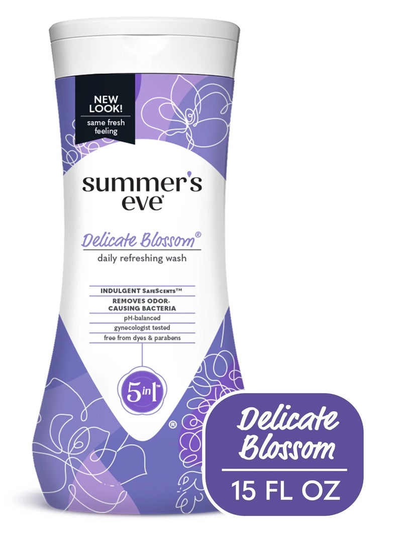Summer's Eve 5 in I Delicate Blossom Daily Refreshing Feminine Wash pH Balance for Sensitive Skin 425ml