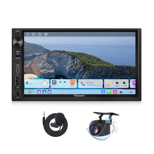 Eonon 6GB+64GB Double Din Car Stereo, 7 Inch Wireless CarPlay Android Auto Car Audio Receiver, Android 13 Touchscreen Navigation, Bluetooth, Backup Camera, 4G LTE, DSP -UX6S - Image 1