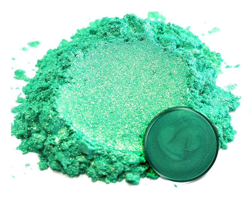 Eye Candy Pigments Premium Green Mica Powder - Kabosu (25gr) - for Epoxy, Resin, Soap, Paint, Woodworking, Acrylic Pouring, Bath Bombs, Fishing Lures - DIY Arts and Crafts Additive - Image 2