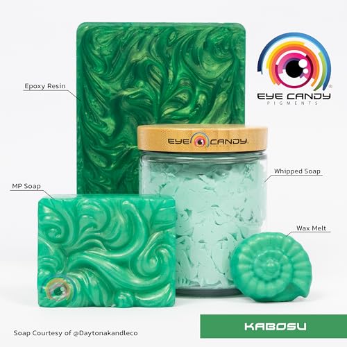 Eye Candy Pigments Premium Green Mica Powder - Kabosu (25gr) - for Epoxy, Resin, Soap, Paint, Woodworking, Acrylic Pouring, Bath Bombs, Fishing Lures - DIY Arts and Crafts Additive - Image 3