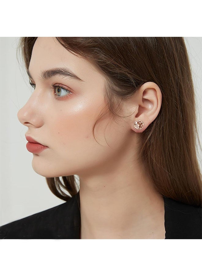 2 Pair 8mm Stainless Steel Magnetic Stud Earrings for Men Clip on Earring Magnetic Earring Unisex Non Piercing Diamond Earrings(Gold & Rose Gold) - Image 4