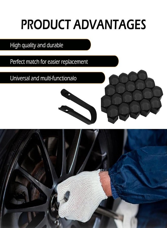 Bawkars 20 PCS Lug Nut Covers, 21mm Bolt Cover Caps with Removal Tool, Hexagonal Plastic Dustproof Wheel Nut Rim Cover, Universal for Most Cars Lug Nut Caps (Black #21mm) - Image 4
