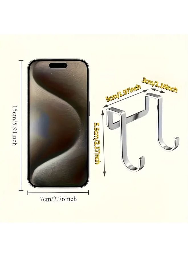 1pc Stainless Steel S Hook Heavy Duty No Drill Door Hook Multipurpose Organizer - Image 5