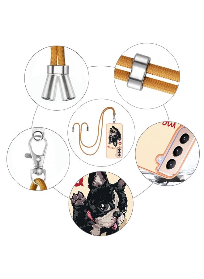 S-TOP Case For Samsung Galaxy S21+ 5G Electroplating Dual-side IMD Phone Case with Lanyard - Image 4