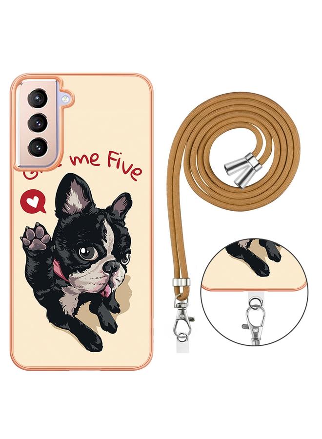 S-TOP Case For Samsung Galaxy S21+ 5G Electroplating Dual-side IMD Phone Case with Lanyard - Image 3