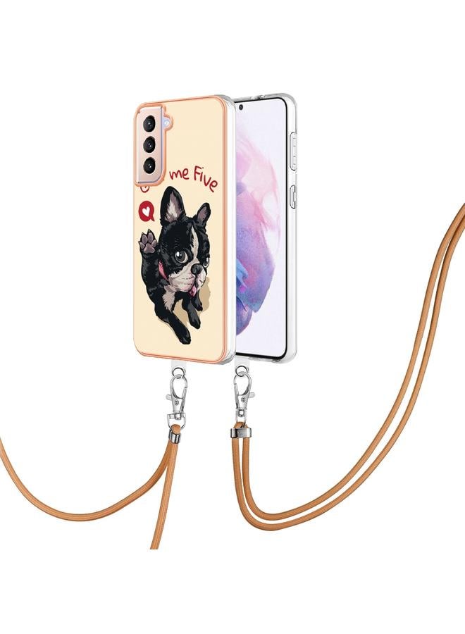 S-TOP Case For Samsung Galaxy S21+ 5G Electroplating Dual-side IMD Phone Case with Lanyard - Image 1
