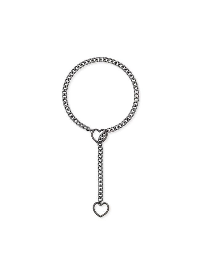 NIBEMINENT Type Wide Y Ring Slide Chain Necklace Handmade Punk Cuban 