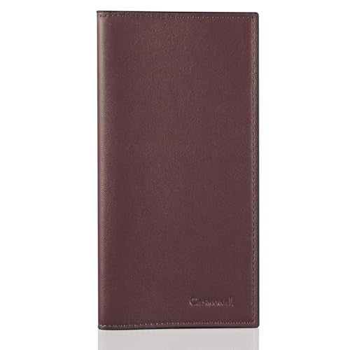 CASMONAL Premium Leather Checkbook Cover for Men and Women Checkbook Holder Wallet RFID Blocking - Image 1