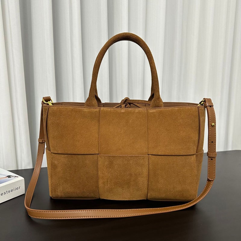 Frosted Leather Hand-Woven Women'S Handbag Large Capacity Tote Bag Shopping Bag Shoulder Letter Bag - Image 2