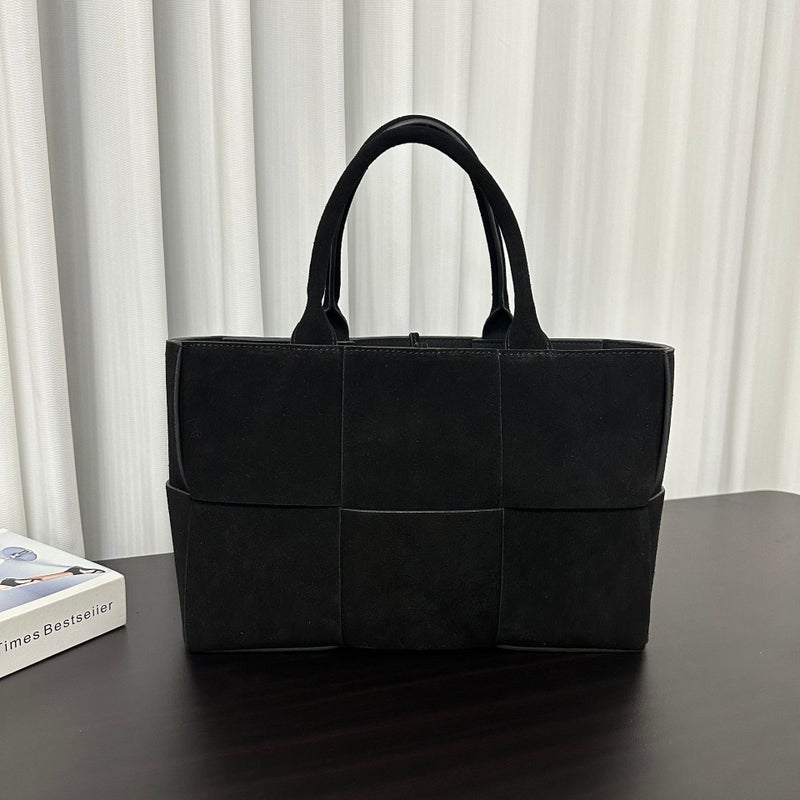 Frosted Leather Hand-Woven Women'S Handbag Large Capacity Tote Bag Shopping Bag Shoulder Letter Bag - Image 3