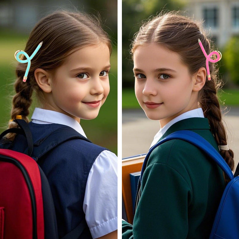YARIEW Pencil Hair Claw Clips for Women Thick Hair Funny Back to School Hair Clips for Thin Hair Jaw Barrettes Cute Teacher Hair Accessories Teacher Appreciation Gift Party Costume Christmas - Image 5