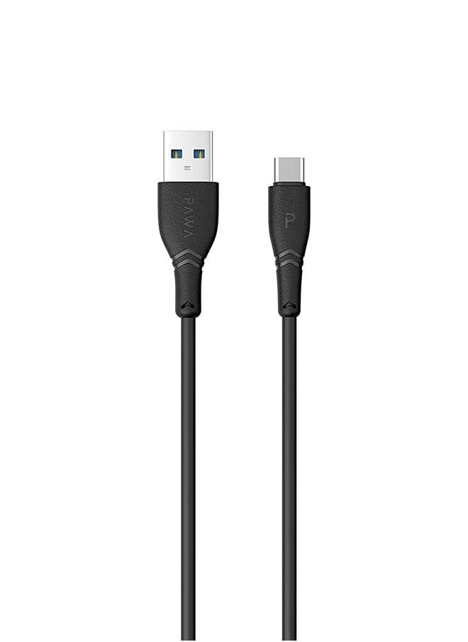 Pawa - Auto-ID Wall Charger 2.4A UK with Type-C Cable / Portable & Elegant / Secure and Saturated / wide compatibility / Fast Charger - Black - Image 1