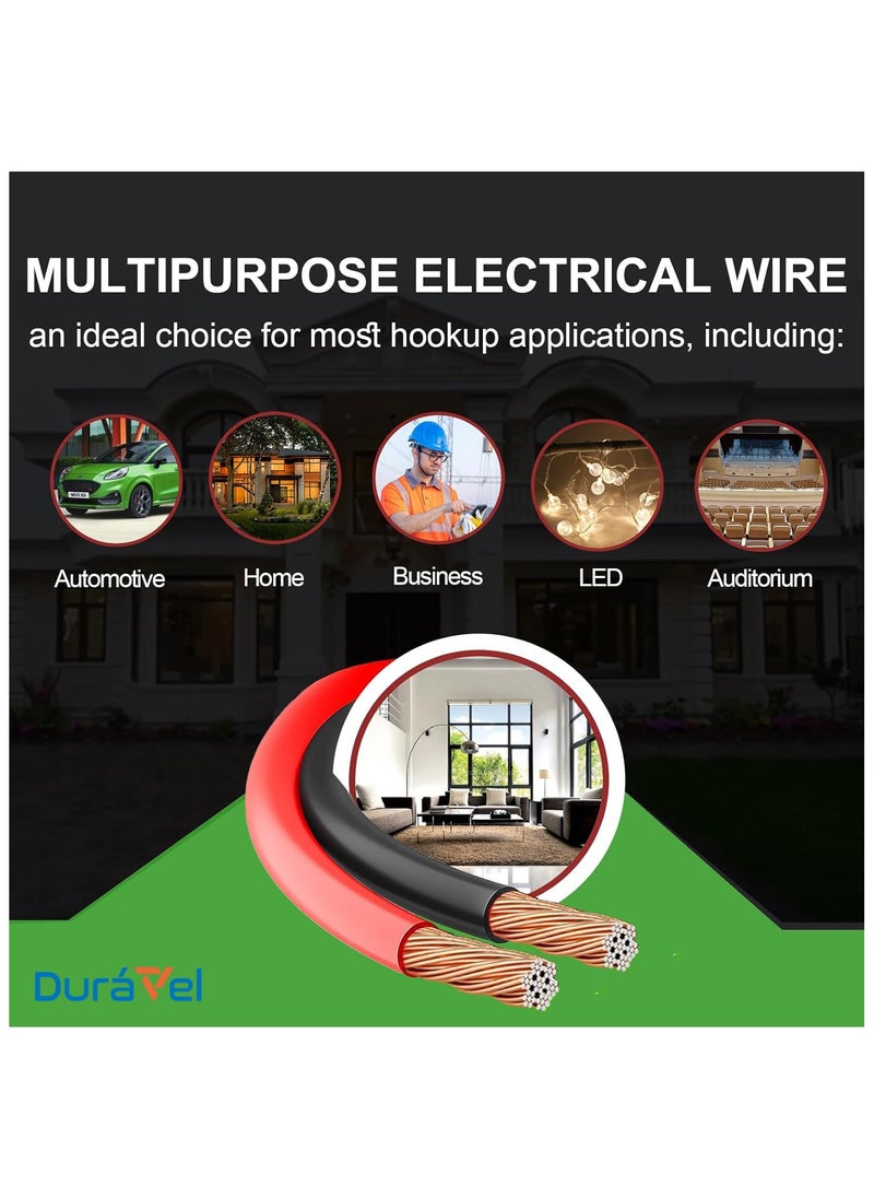 Duravel - Duravel Speaker Wire, 2 Conductor, Red and Black, Copper Stranded Core (20 Meter, 1.5mm) - Image 1