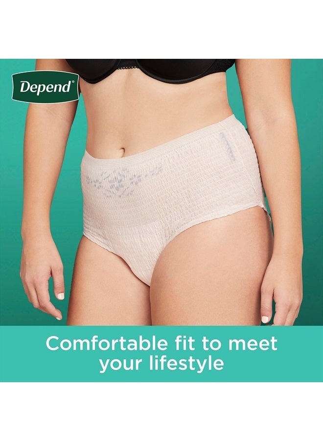 Depend Fresh Protection Adult Incontinence & Postpartum Bladder Leak Underwear for Women, Disposable, Maximum, Medium, Blush, 76 Count (2 Packs of 38), Packaging May Vary  - Image 5