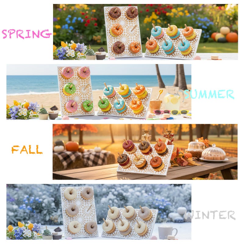 WOPARTY Donut Wall Stand,Doughnut Display Stand,Bagel Holder for Party, Dessert Table,Birthday, Wedding, Baby Shower, Bridal Showers,Party Suppliesï¼ˆRectangularï¼‰ - Image 4