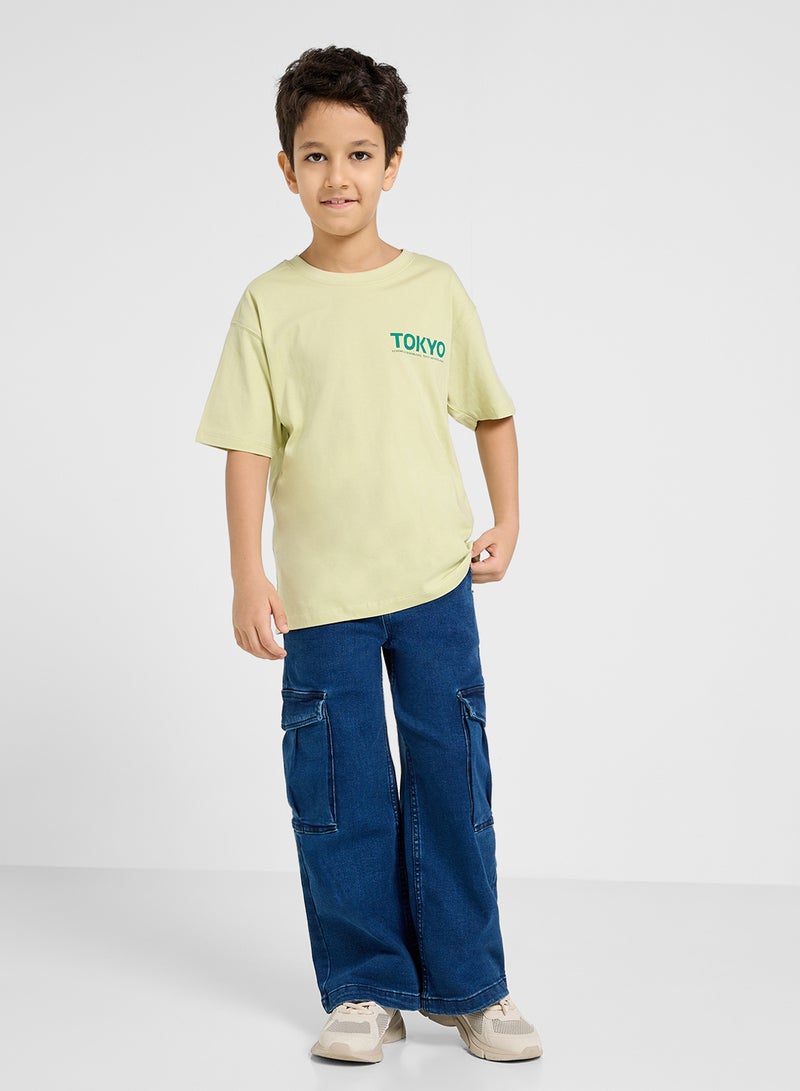 ريبلز مع نمشي جينز واسع للبنات - Image 4