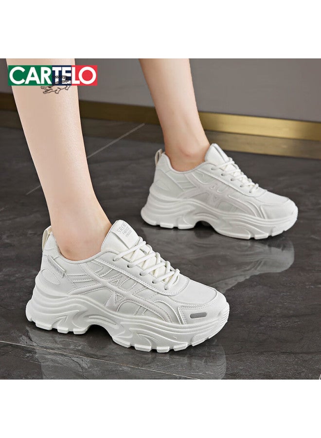 Cartelo Women's Versatile Chunky Sneakers With Platform Soles For Comfortable Sports Casual Running Shoes For Girls 1626 Beige 37 - Image 4