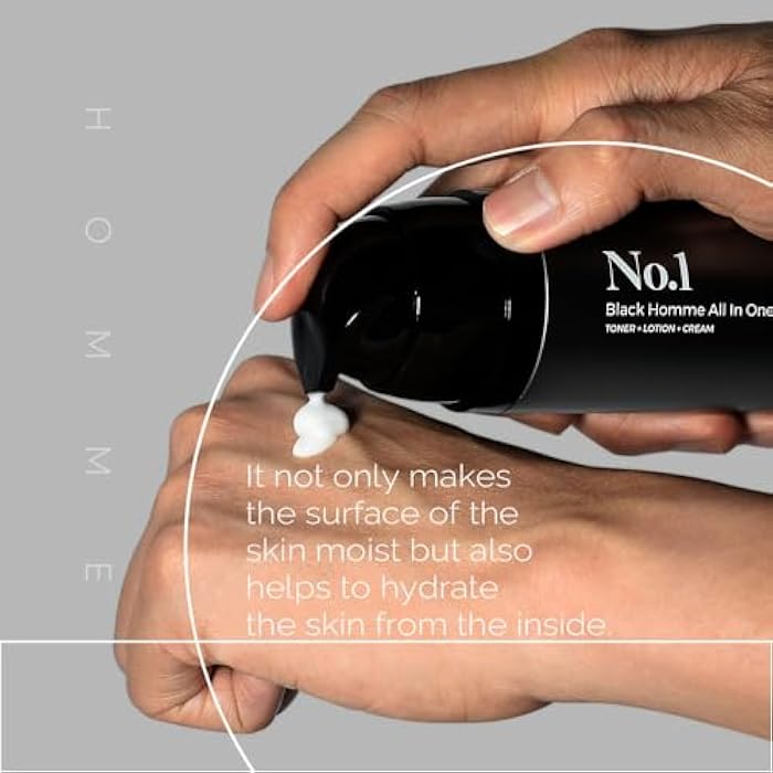 PRETTYSKIN No.1 Black Homme All-in-One Essence for Men – 3.71 fl.oz | Toner+Lotion+Cream in One | Lightweight Face Moisturizer with Hyaluronic Acid & Natural Extracts | Fast-Absorbing Daily Skincare - Image 4