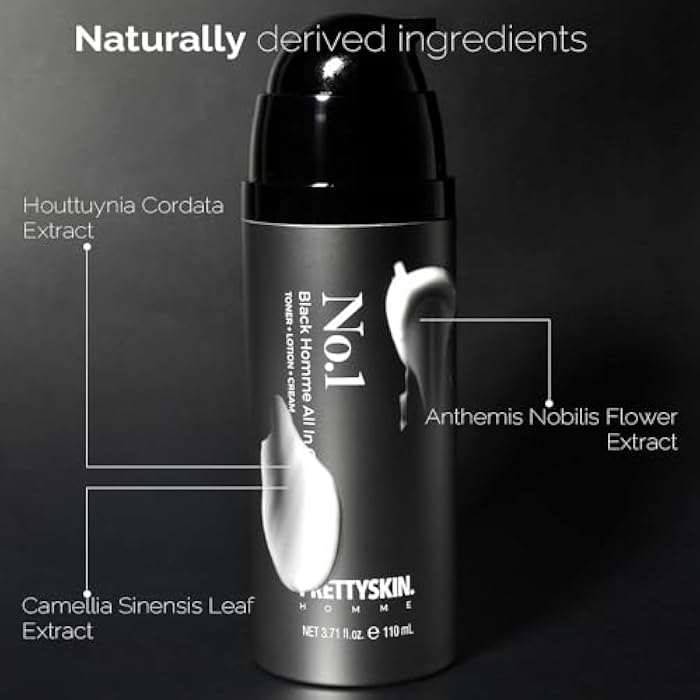 PRETTYSKIN No.1 Black Homme All-in-One Essence for Men – 3.71 fl.oz | Toner+Lotion+Cream in One | Lightweight Face Moisturizer with Hyaluronic Acid & Natural Extracts | Fast-Absorbing Daily Skincare - Image 3