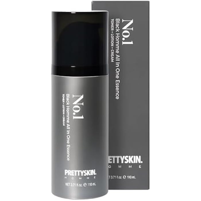PRETTYSKIN No.1 Black Homme All-in-One Essence for Men – 3.71 fl.oz | Toner+Lotion+Cream in One | Lightweight Face Moisturizer with Hyaluronic Acid & Natural Extracts | Fast-Absorbing Daily Skincare - Image 1