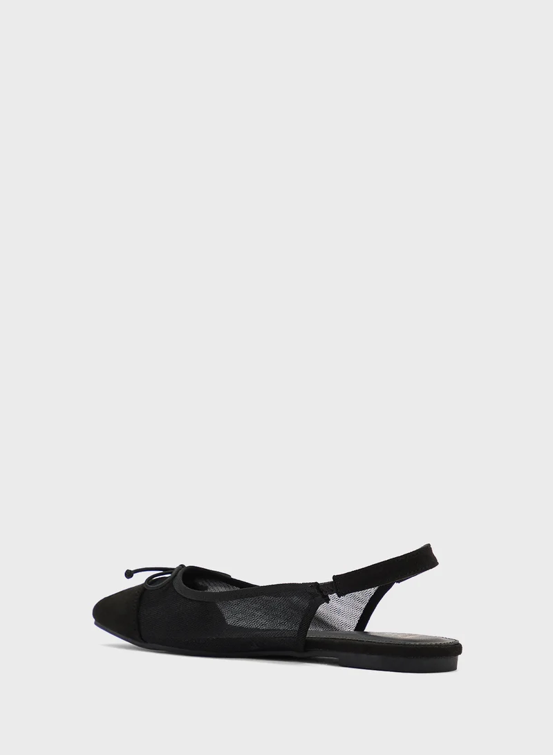 ELLA Classic Slingback Ballerina With Bow