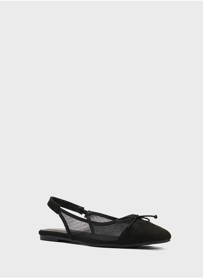 ELLA Classic Slingback Ballerina With Bow