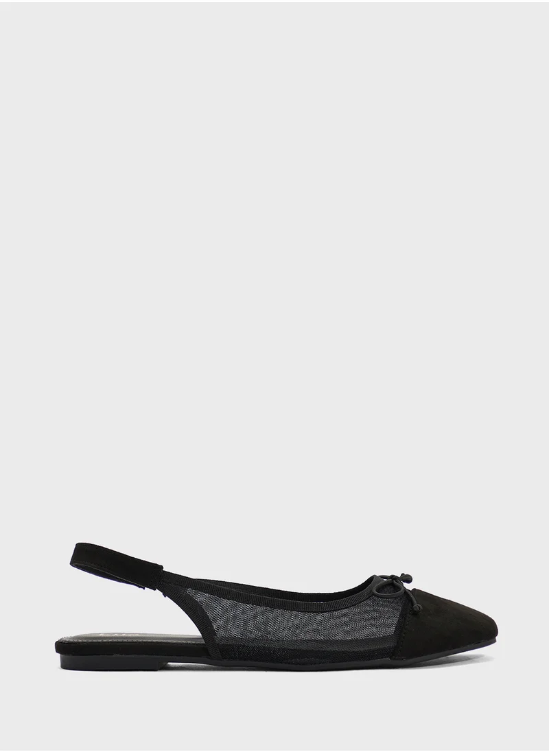 ELLA Classic Slingback Ballerina With Bow