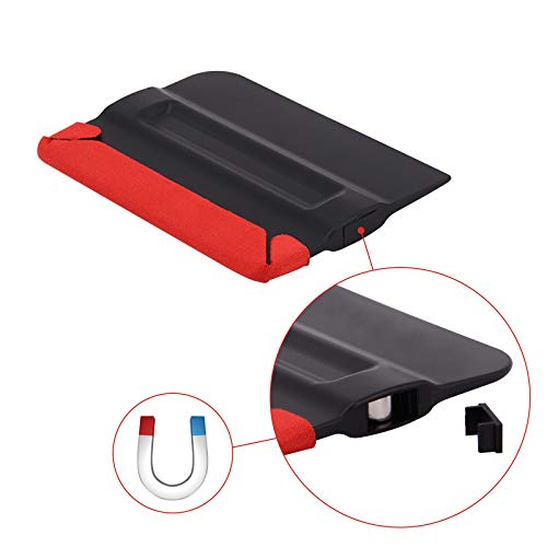 Gomake Vinyl Felt Squeegee 4 Inch Built in Magnet with Big Buffer Felt Edge for Car Vinyl Scraper Decal Applicator Tool, Pack of 3 - Image 3
