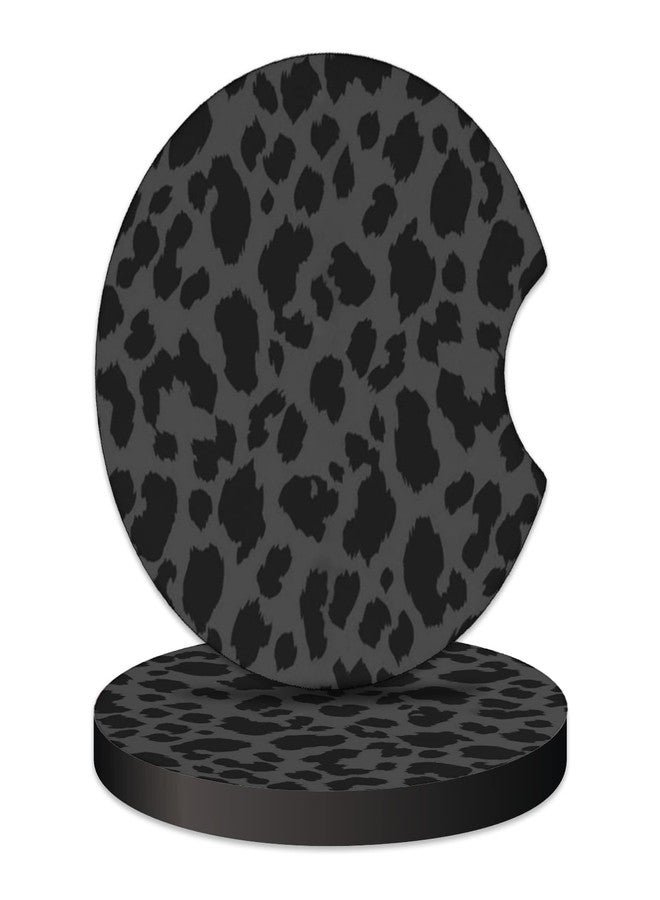KARREAL 2 Pcs Car Cup Coasters, Black Leopard Print Universal Non-Slip Rubber Car Coasters for Cup Holders 2.75 inch, Car Interior Accessories for Women - Image 1