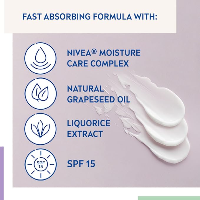 Nivea NIVEA Sensitive Day Cream 50 ml Face Cream and Moisturiser with SPF 15 for Sensitive Skin Summer Skin Care Essentials Sensitive Moisturising Cream - Image 3