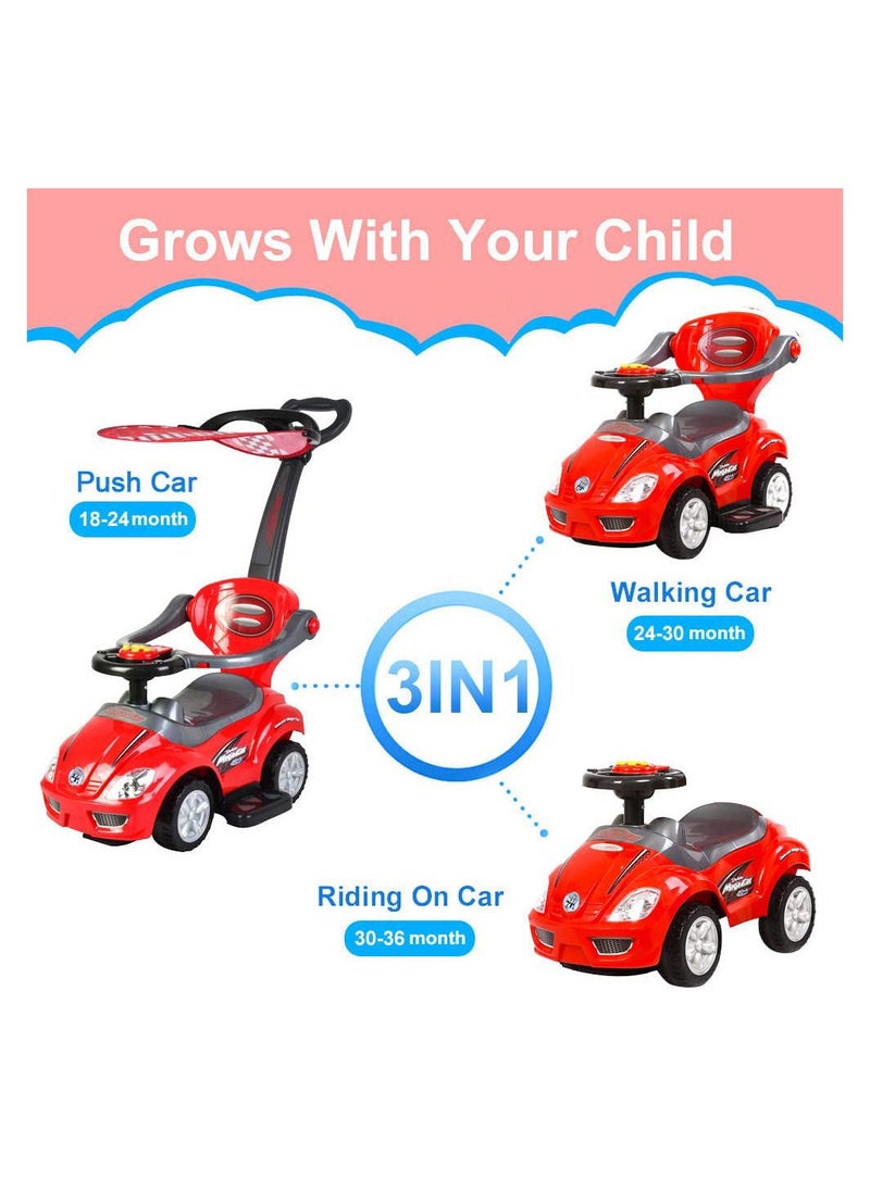 FACTUAL TOYS Factual Toys - Megacar Canopy Kids 3-in-1 Push Car - Red  - Image 4