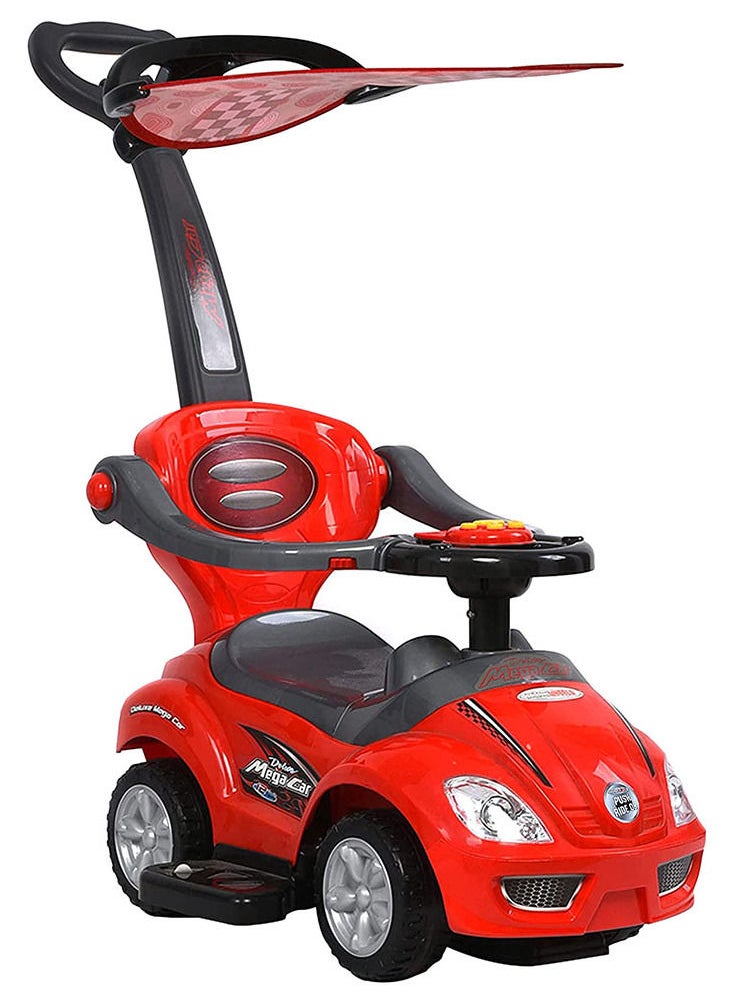 FACTUAL TOYS Factual Toys - Megacar Canopy Kids 3-in-1 Push Car - Red  - Image 1