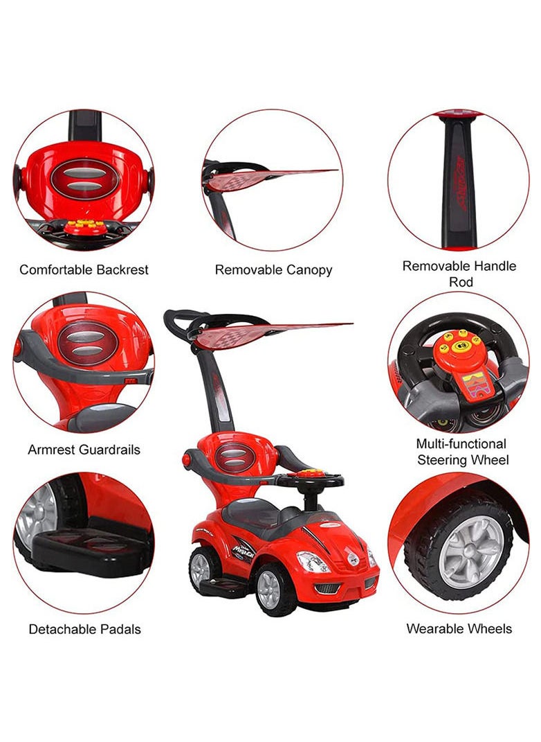FACTUAL TOYS Factual Toys - Megacar Canopy Kids 3-in-1 Push Car - Red  - Image 3