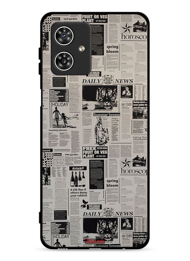 Tolwak - Motorola Moto G54 5G Protective Case Cover Newspaper Recording - Image 1