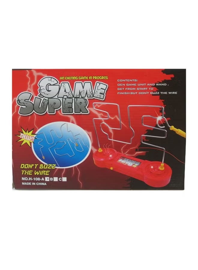 سوبر جيم لعبة Don't Buzz The Wire سم من البلاستيك المتين متعدد الألوان للأطفال من سن 3 سنوات فما فوق، عالية الجودة سم - Image 1