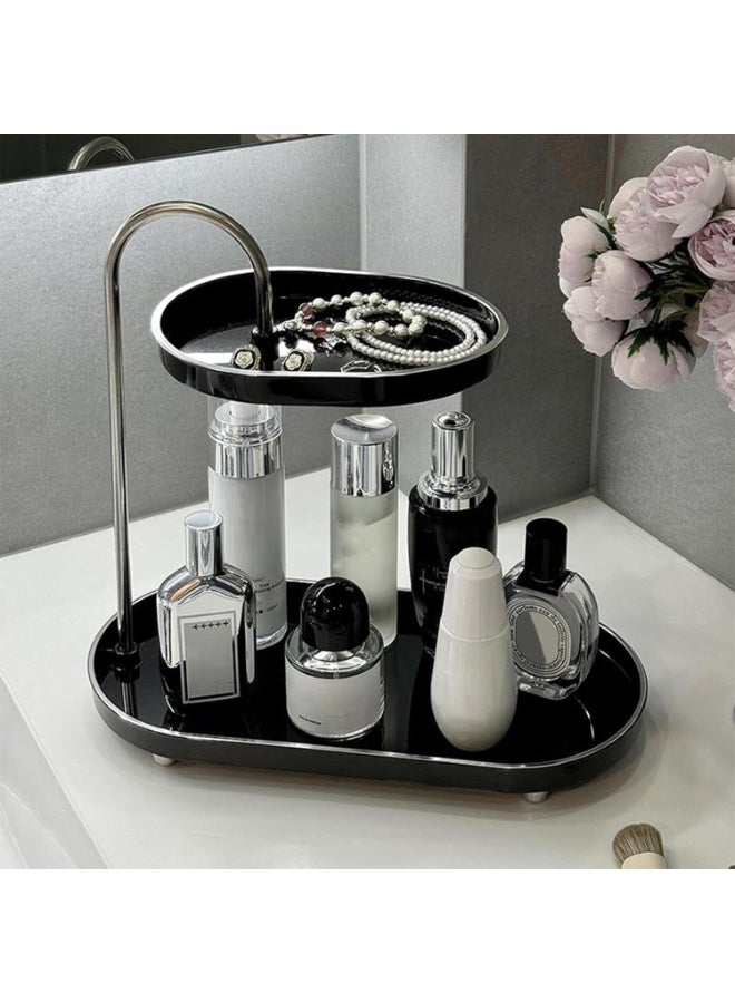 Arabest Bathroom Sink Vanity Trays, Skincare Storage Rack Small Countertop Perfume Organizer Lazy Susan Makeup Organizer - Image 2