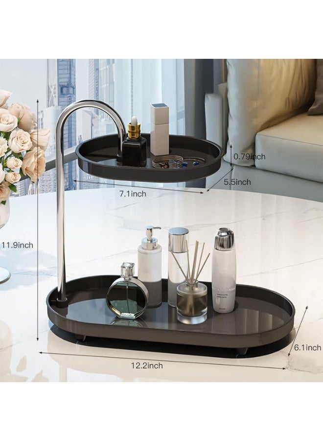 Arabest Bathroom Sink Vanity Trays, Skincare Storage Rack Small Countertop Perfume Organizer Lazy Susan Makeup Organizer - Image 3