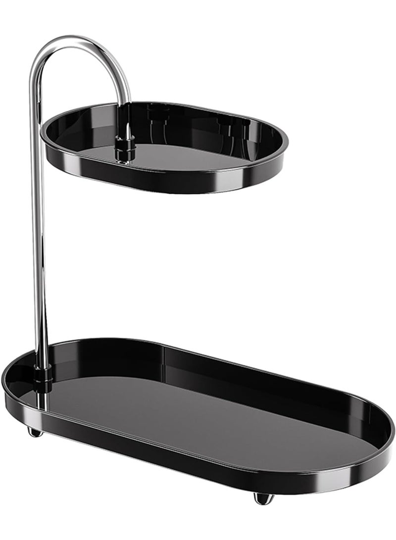 Arabest Bathroom Sink Vanity Trays, Skincare Storage Rack Small Countertop Perfume Organizer Lazy Susan Makeup Organizer - Image 1