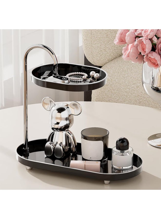 Arabest Bathroom Sink Vanity Trays, Skincare Storage Rack Small Countertop Perfume Organizer Lazy Susan Makeup Organizer - Image 4