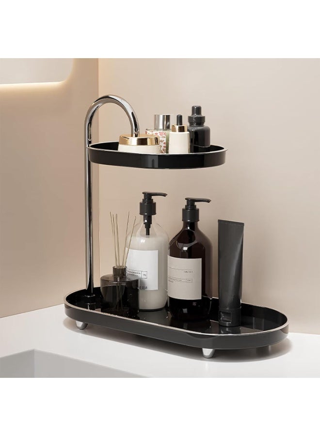Arabest Bathroom Sink Vanity Trays, Skincare Storage Rack Small Countertop Perfume Organizer Lazy Susan Makeup Organizer - Image 5