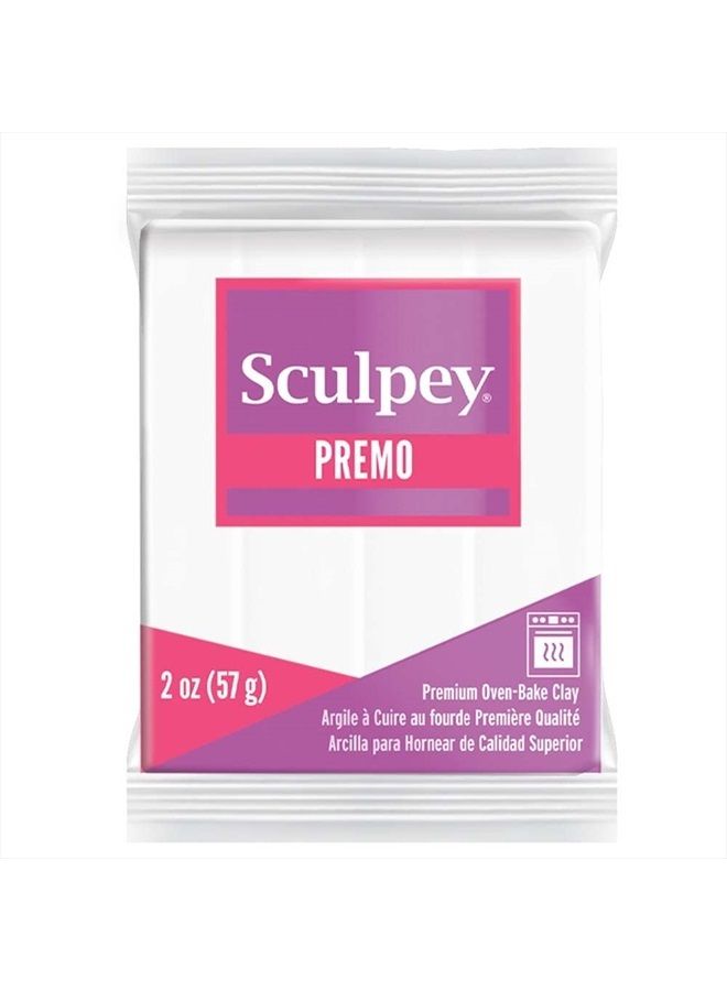 Polyform Sculpey Premo™ Polymer Oven-Bake Clay, White, Non Toxic, 2 oz. bar, Great for jewelry making, holiday, DIY, mixed media and home décor projects. Premium clay perfect for clayers and artists.  - Image 1