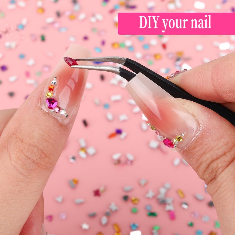 Jremg Colorful Rhinestones Rhinestone Charms Multi Shape Crystal 3D Geometric Nail Crafts - 2000Pcs - Image 3