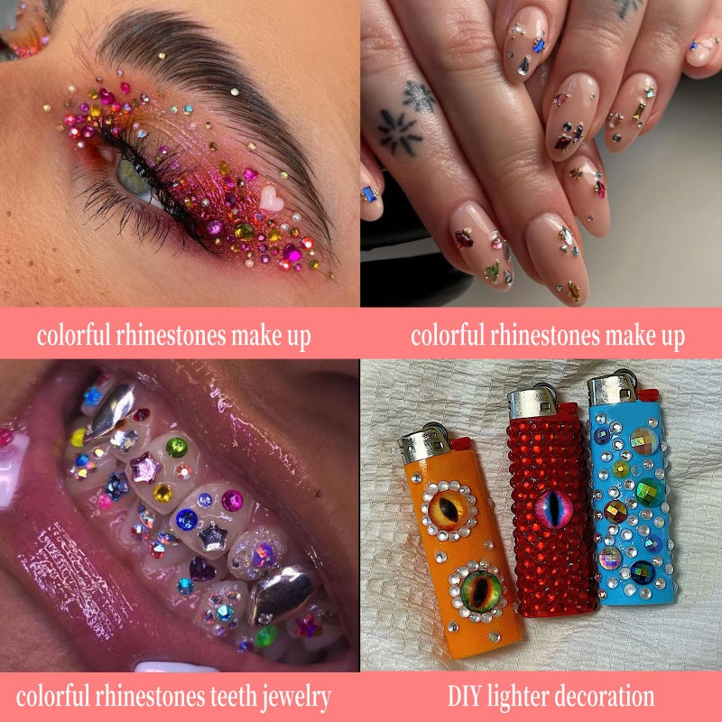 Jremg Colorful Rhinestones Rhinestone Charms Multi Shape Crystal 3D Geometric Nail Crafts - 2000Pcs - Image 5