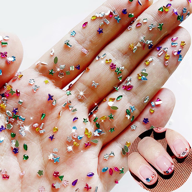Jremg Colorful Rhinestones Rhinestone Charms Multi Shape Crystal 3D Geometric Nail Crafts - 2000Pcs - Image 1