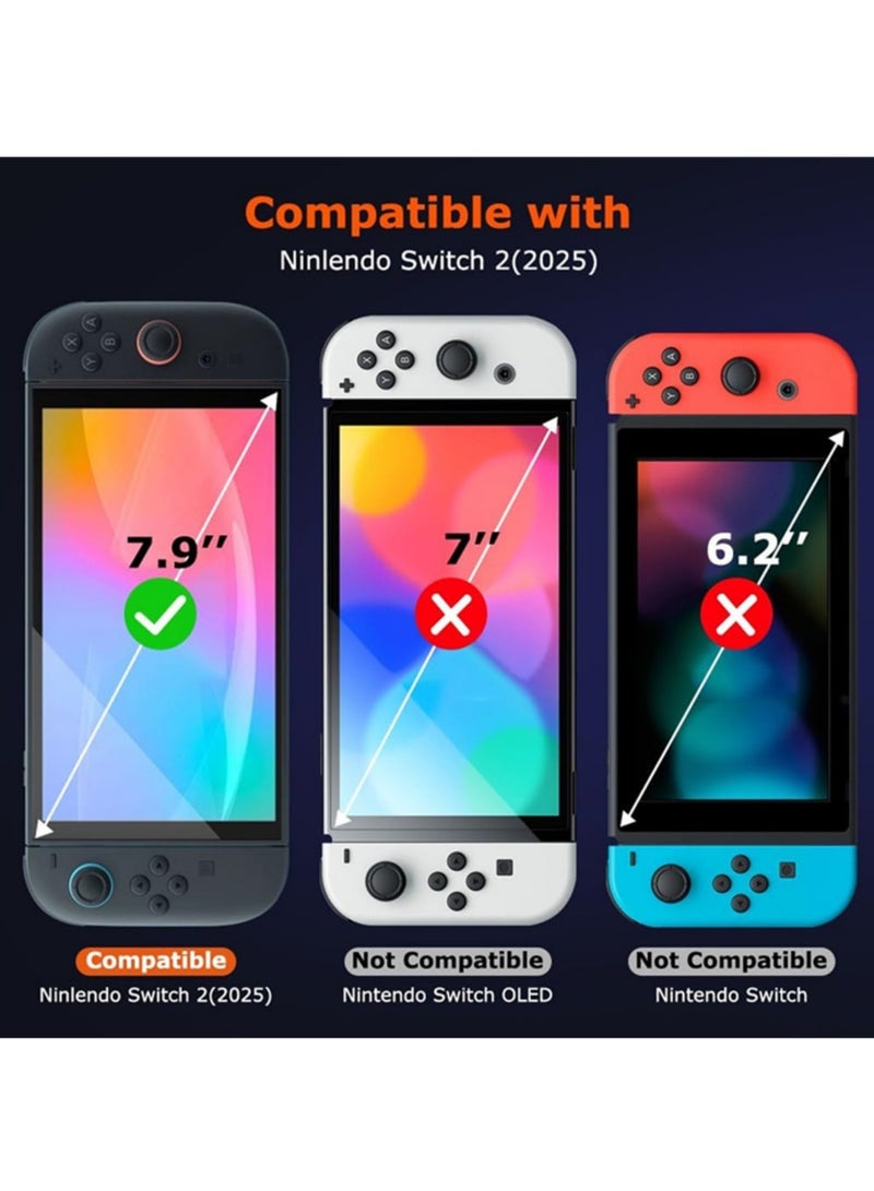 Aookay [20 in 1] Accessories Bundle for Nintendo Switch 2 2025, Accessories Kit with Console Crystal Case, Joystick Caps, Tempered Films, Carrying Case Accessories Storage Sets for Switch 2 - Image 5